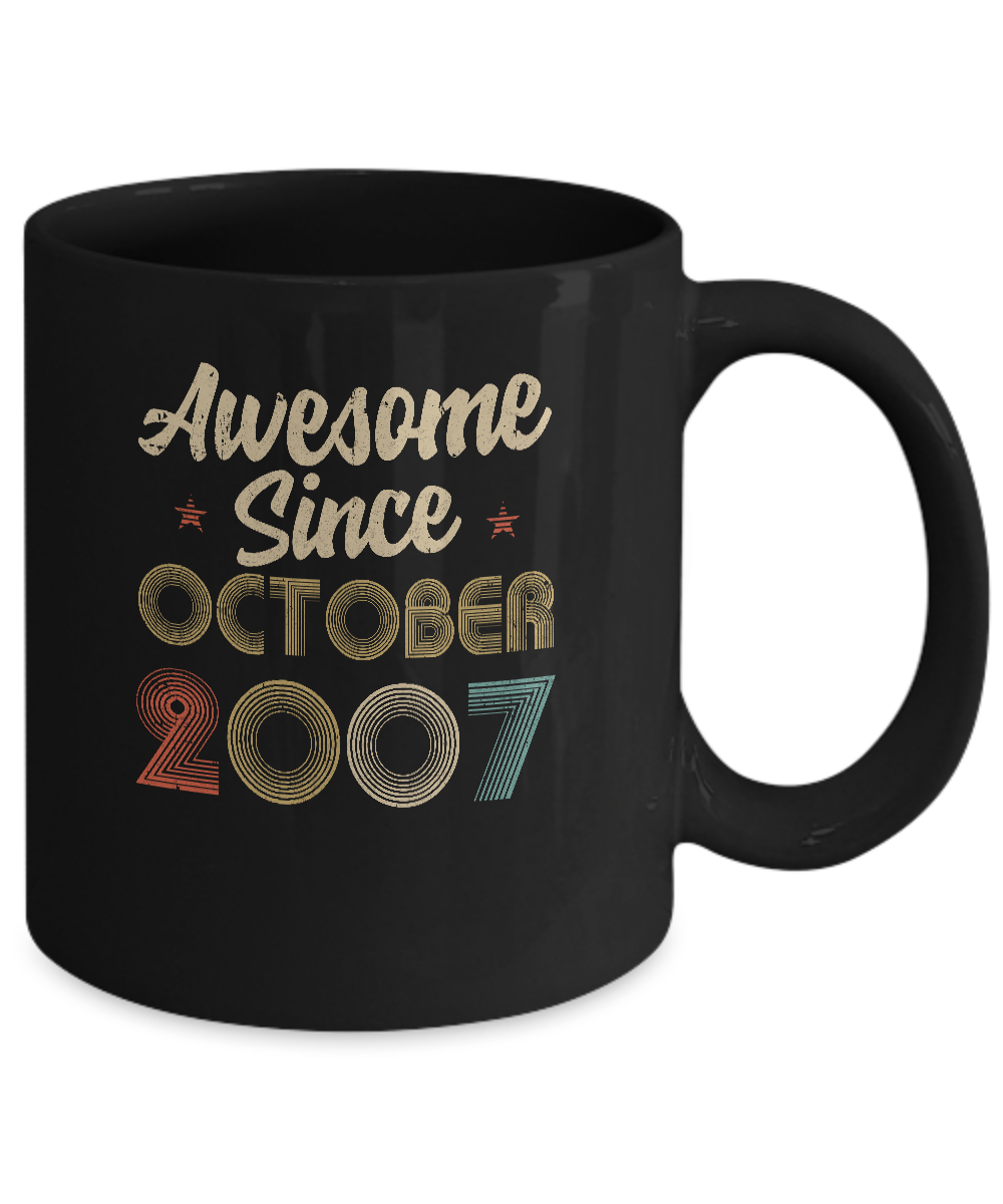 Awesome Since October 2007 Vintage 15th Birthday Gifts Mug Coffee Mug | Teecentury.com
