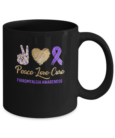 Peace Love Cure Fibromyalgia Awareness Mug Coffee Mug | Teecentury.com