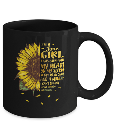 I Am A June Girl Birthday Gifts Sunflower Mug Coffee Mug | Teecentury.com