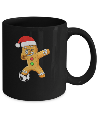 Dabbing Gingerbread Santa Soccer Christmas Pajama Gifts Mug Coffee Mug | Teecentury.com