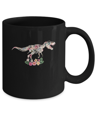 Funny Saurus Dinosaur T-Rex Flower Mug Coffee Mug | Teecentury.com