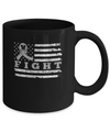 Fight Gray Ribbon US Flag Brain Cancer Awareness Mug Coffee Mug | Teecentury.com