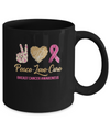 Peace Love Cure Breast Cancer Awareness Mug Coffee Mug | Teecentury.com