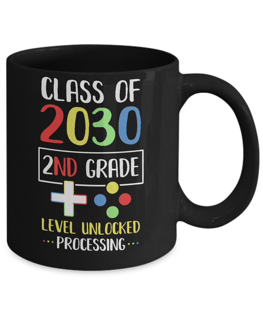 Class Of 2030 2nd Grade Level Unlock Gaming Back Go School Mug Coffee Mug | Teecentury.com