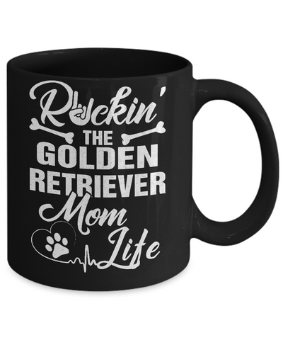 Rockin The Golden Retriever Mom Life Mug Coffee Mug | Teecentury.com