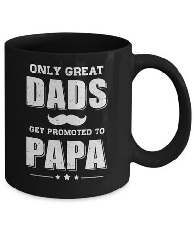 Only Great Dads Get Promoted To Papa Fathers Day Mug Coffee Mug | Teecentury.com