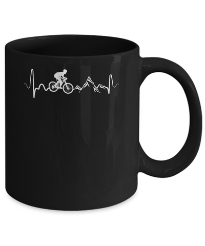 Mountain Bike Heartbeat Mug Coffee Mug | Teecentury.com