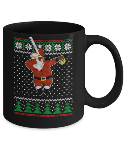Dabbing Santa Softball Ugly Sweater Christmas Mug Coffee Mug | Teecentury.com