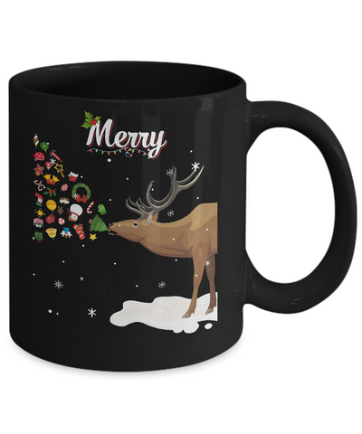 Couples Sick Reindeer Funny Ugly Merry Christmas Sweater Mug Coffee Mug | Teecentury.com