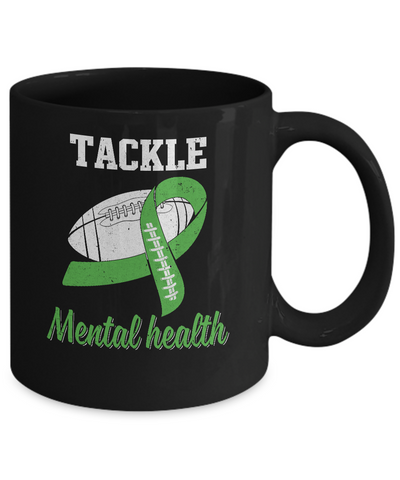 Football Survivor Tackle Green Mental Health Awareness Mug Coffee Mug | Teecentury.com