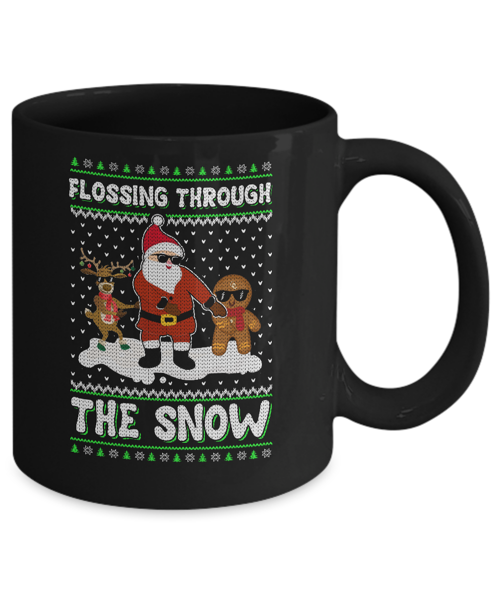 Flossin' Around The Christmas Tree Flossing Ugly Sweater Mug Coffee Mug | Teecentury.com