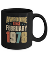 Vintage Retro Awesome Since February 1978 44th Birthday Mug Coffee Mug | Teecentury.com