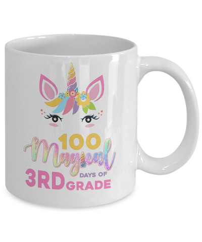 100 Magical Days Of 3Rd Grade School Unicorn Girl Gift Mug Coffee Mug | Teecentury.com