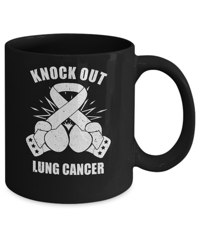 Boxing knock out Lung Cancer Awareness Support Mug Coffee Mug | Teecentury.com