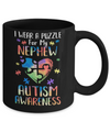 I Wear A Puzzle For My Nephew Autism Awareness Mug Coffee Mug | Teecentury.com