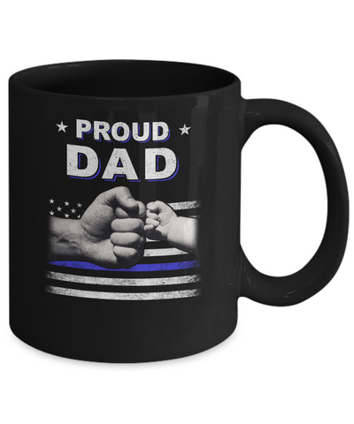Proud Dad Police Thin Blue Line Flag Fathers Day Mug Coffee Mug | Teecentury.com