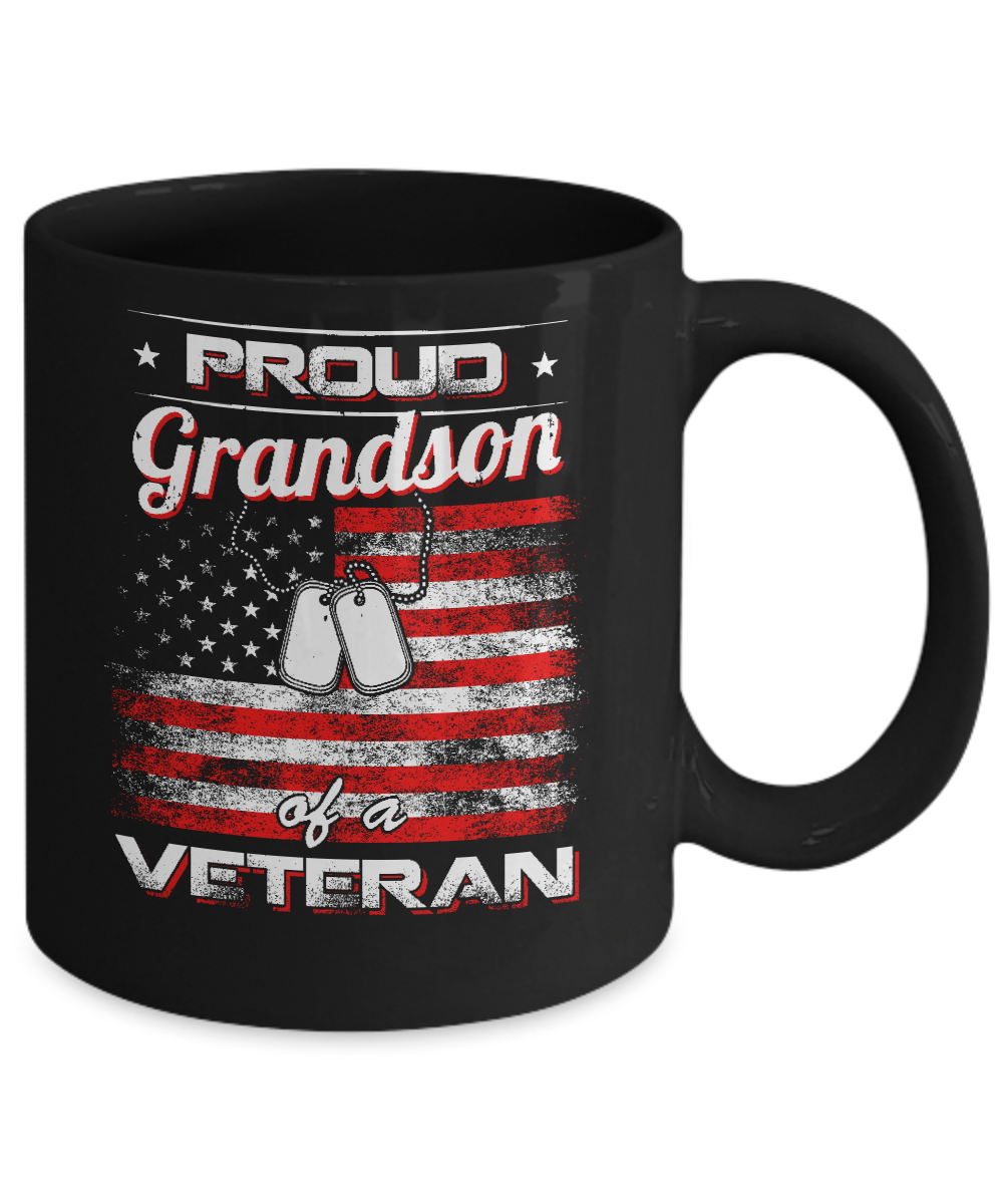 Proud Grandson Of A Veteran Mug Coffee Mug | Teecentury.com
