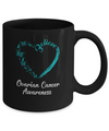 Butterfly Believe Ovarian Cancer Awareness Ribbon Gifts Mug Coffee Mug | Teecentury.com
