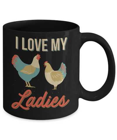 Vintage Retro I Love My Ladies Funny Chicken Farmer Mug Coffee Mug | Teecentury.com