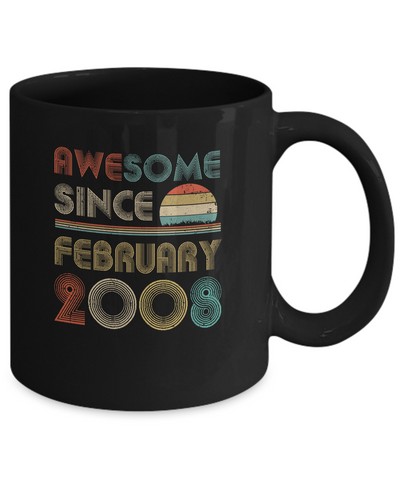 Awesome Since February 2008 Vintage 14th Birthday Gifts Mug Coffee Mug | Teecentury.com