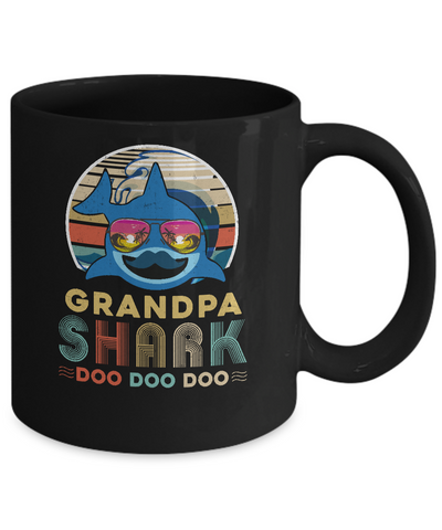 Retro Vintage Grandpa Shark Doo Doo Doo Mug Coffee Mug | Teecentury.com
