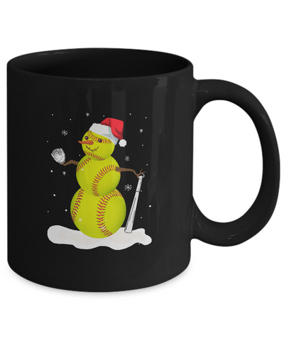 Christmas Softball Snowman Christmas Mug Coffee Mug | Teecentury.com