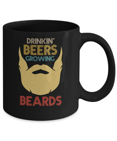 Vintage Funny Drinking Beers Growing Beards Mug Coffee Mug | Teecentury.com