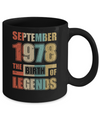 Vintage Retro September 1978 Birth Of Legends 44th Birthday Mug Coffee Mug | Teecentury.com