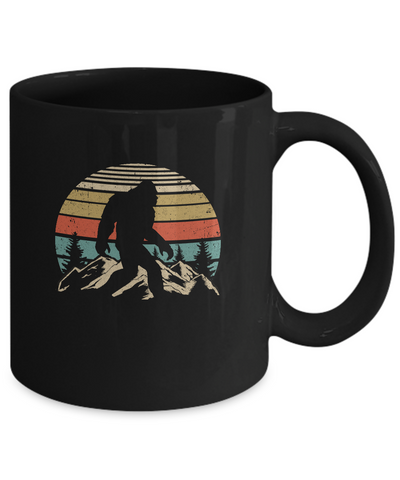 Vintage Bigfoot Silhouette Mountain Sun Believe Mug Coffee Mug | Teecentury.com