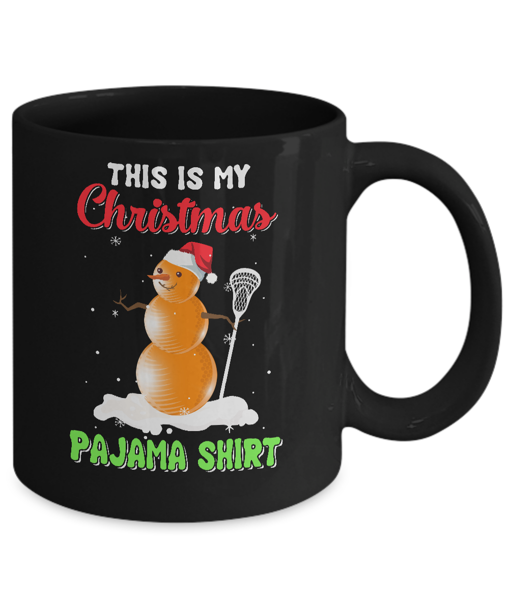 This Is My Christmas Pajama Xmas Snowman Lacrosse Mug Coffee Mug | Teecentury.com