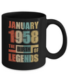 Vintage Retro January 1958 Birth Of Legends 64th Birthday Mug Coffee Mug | Teecentury.com