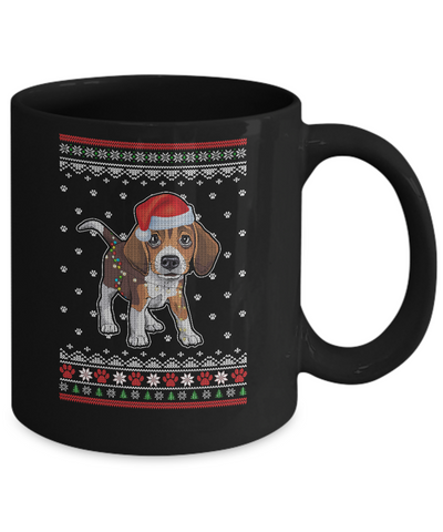 Beagle Christmas Ugly Sweater Lights Dog Xmas Gift Mug Coffee Mug | Teecentury.com