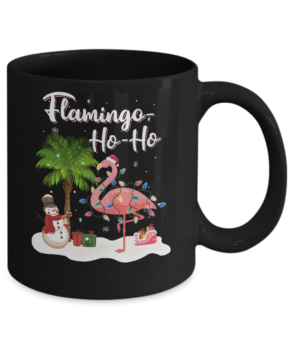 Flamingo Ho Ho Merry Christmas Gifts Mug Coffee Mug | Teecentury.com