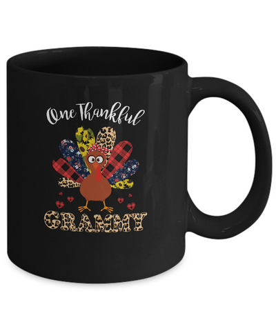 One Thankful Grammy Leopard Turkey Thanksgiving Gift Mug Coffee Mug | Teecentury.com