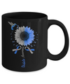 Hummingbird Sunflower Blue Gray Ribbon Diabetes Awareness Mug Coffee Mug | Teecentury.com