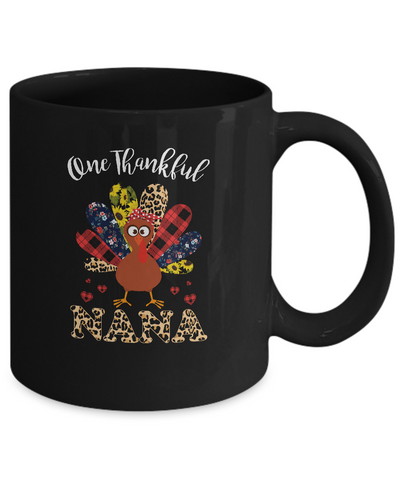 One Thankful Nana Leopard Turkey Thanksgiving Gift Mug Coffee Mug | Teecentury.com