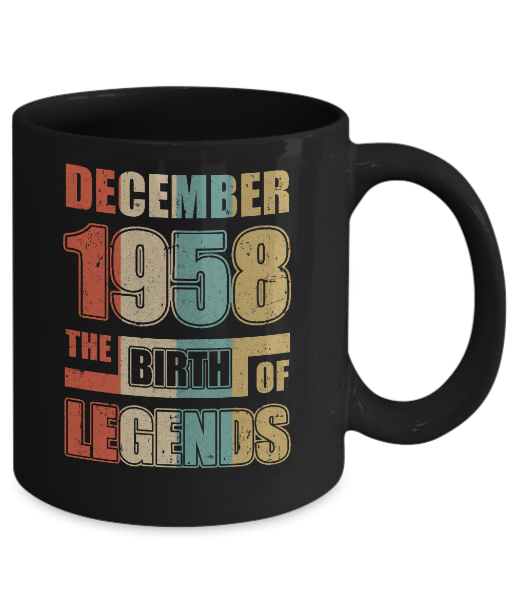 Vintage Retro December 1958 Birth Of Legends 64th Birthday Mug Coffee Mug | Teecentury.com