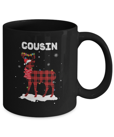 Cousin Deer Red Plaid Christmas Family Matching Pajamas Mug Coffee Mug | Teecentury.com