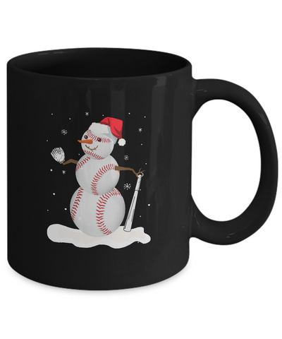 Christmas Baseball Snowman Christmas Mug Coffee Mug | Teecentury.com