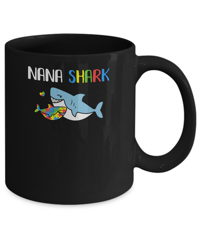 Nana Shark Support Autism Awareness For Grandchild Mug Coffee Mug | Teecentury.com