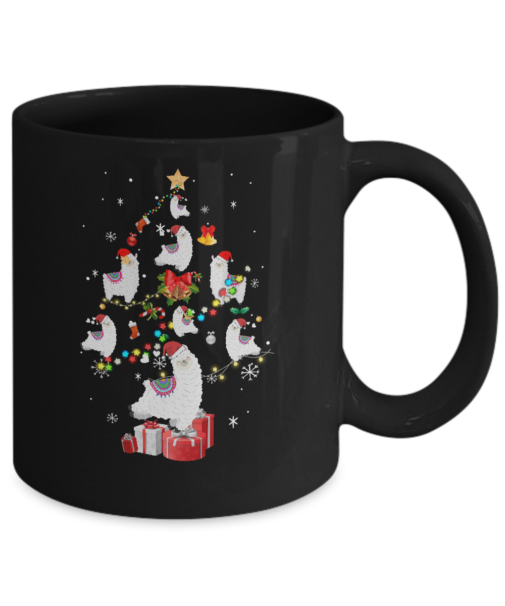 Llama Christmas Tree Decor Xmas Gift Mug Coffee Mug | Teecentury.com