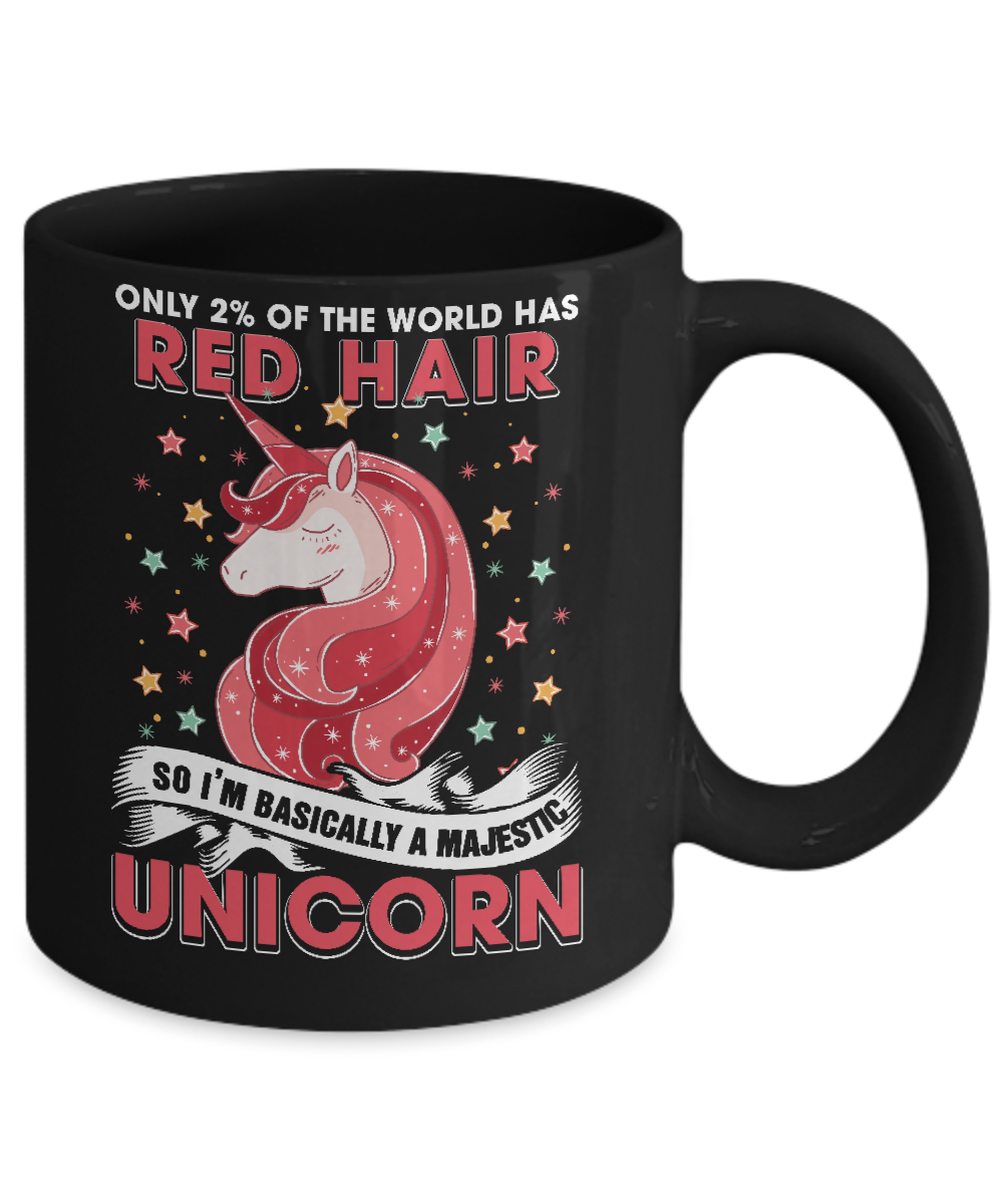 Only 2 Percent Of The World Has Red Hair Majestic Unicorn Mug Coffee Mug | Teecentury.com
