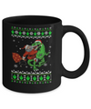 Santa Riding Dinosaur T-Rex Ugly Christmas Sweater Mug Coffee Mug | Teecentury.com