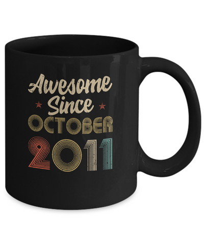 Awesome Since October 2011 Vintage 11th Birthday Gifts Mug Coffee Mug | Teecentury.com