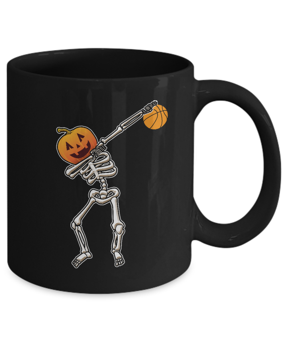 Halloween Dabbing Skeleton Basketball Mug Coffee Mug | Teecentury.com