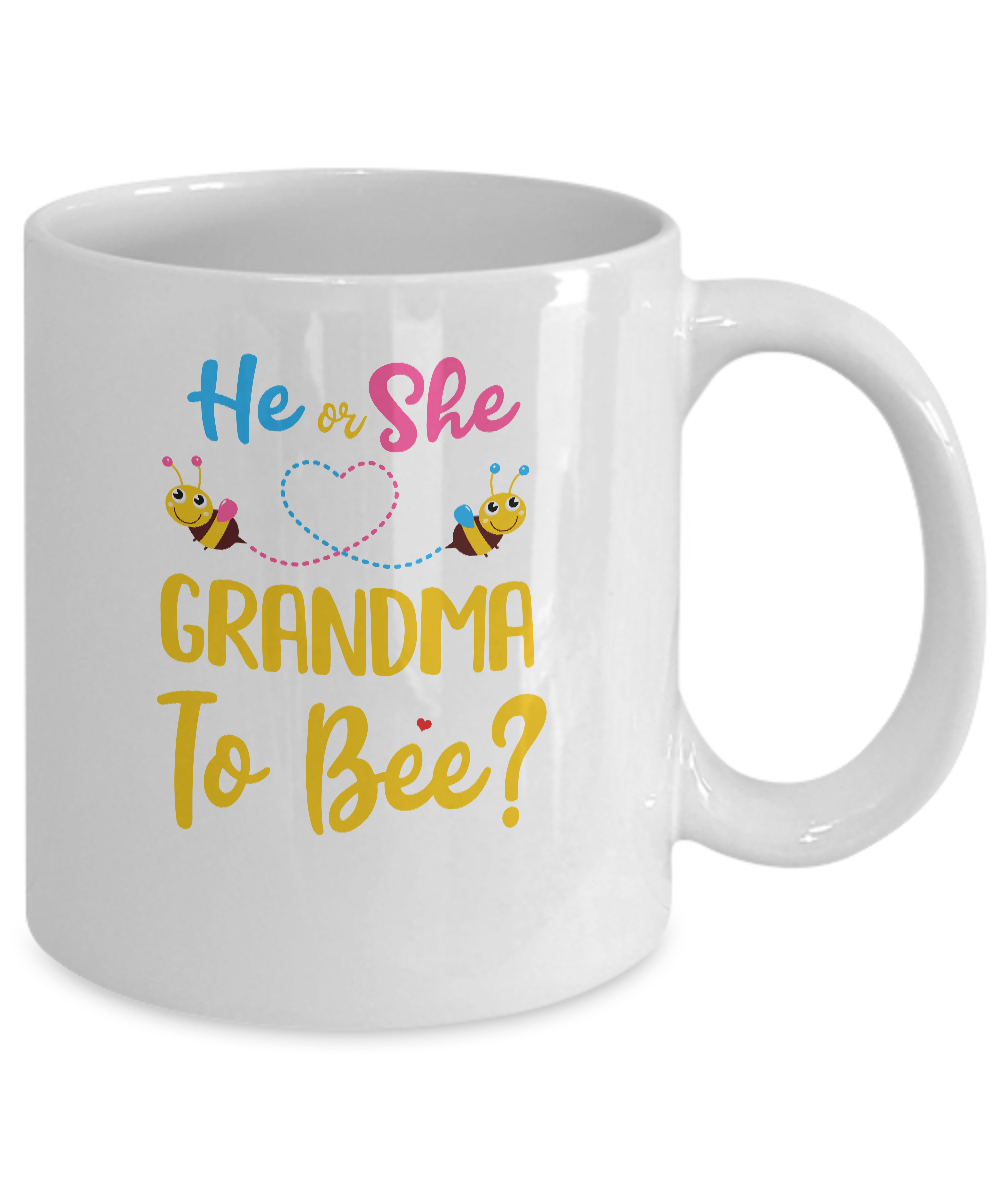 Gender Reveal Pink Blue What Will It Bee He Or She Grandma Mug Coffee Mug | Teecentury.com