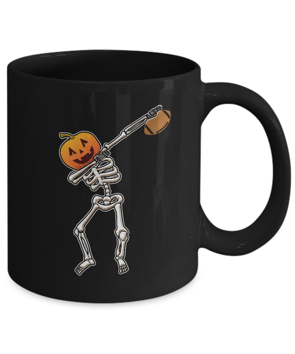 Halloween Dabbing Skeleton Football Mug Coffee Mug | Teecentury.com