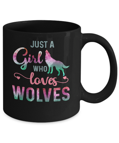 Just A Girl Who Loves Wolves Wolf Lover Mug Coffee Mug | Teecentury.com
