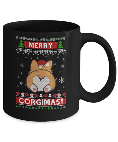 Xmas Merry Corgmas Santa Corgi Ugly Christmas Sweater Mug Coffee Mug | Teecentury.com