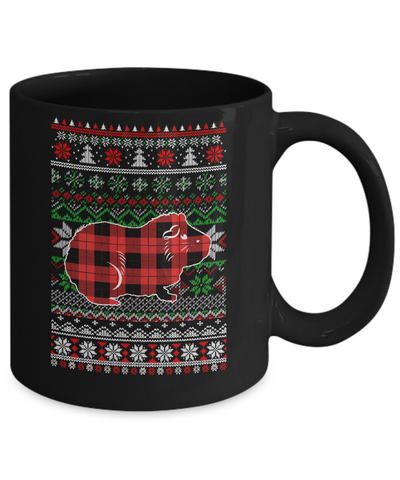 Guinea Pig Red Plaid Ugly Christmas Sweater Funny Gifts Mug Coffee Mug | Teecentury.com